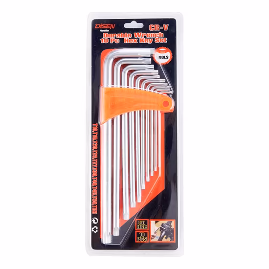 Нижний гладкий стандартный набор шестигранных головок с длинной шаровой головкой